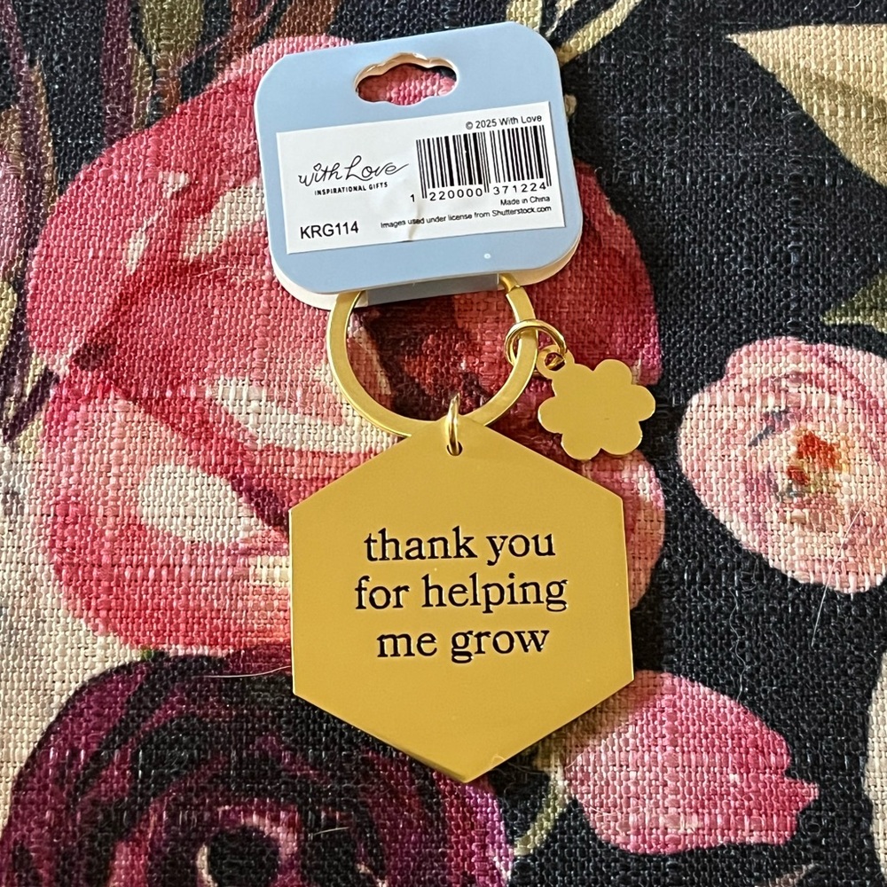 Gold and Gray Teacher Keychain - Picture 2 of 2